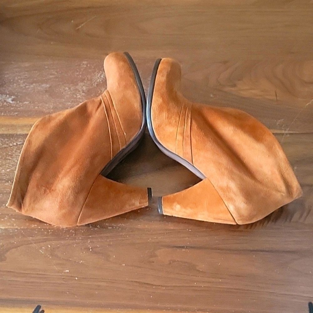 New Coclico Womens 6.5 Boho Outro Ankle Brown Suede Boots Booties Heels Western - Picture 8 of 11